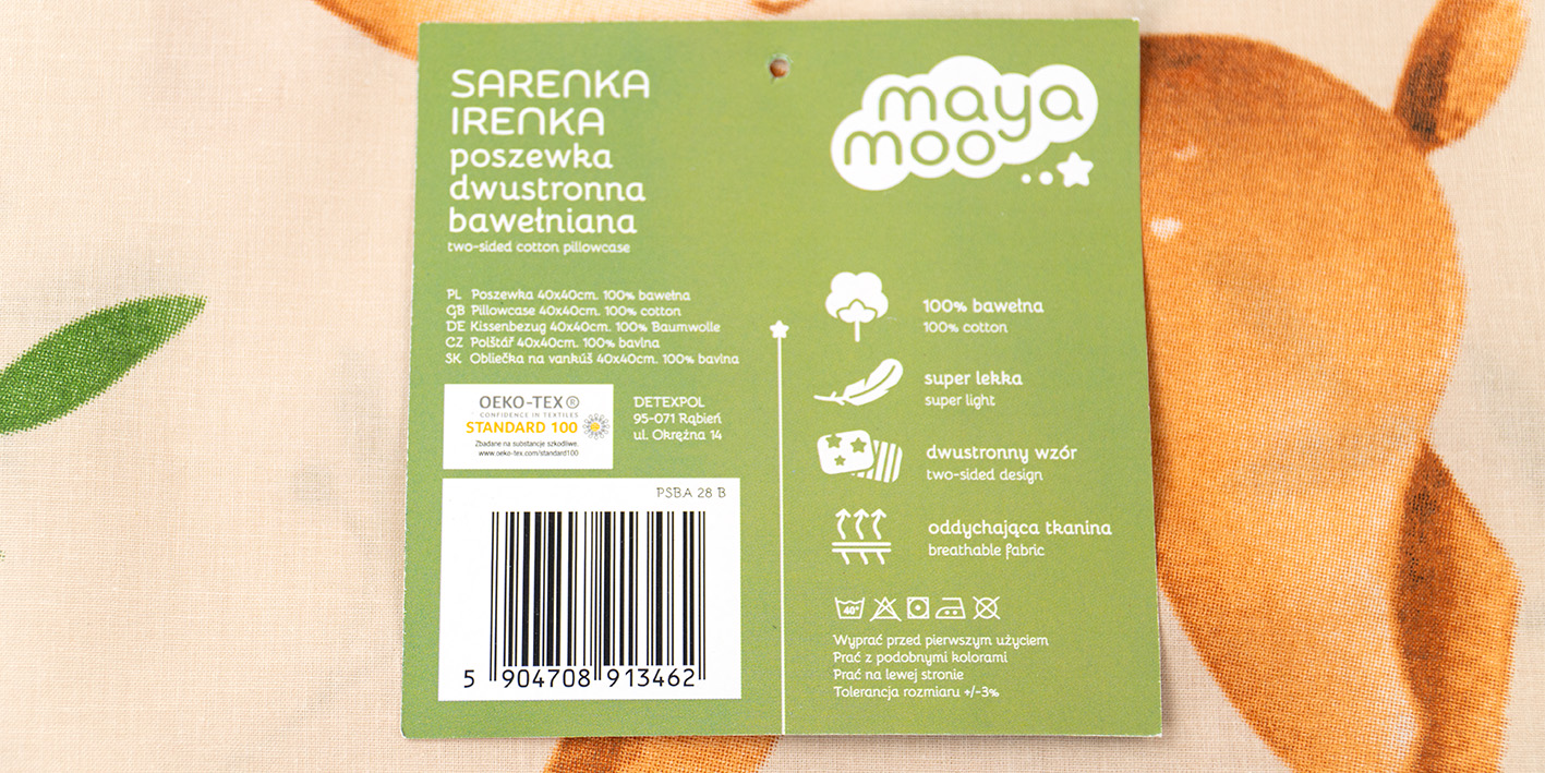 Poszewka 40x40 sarenka róż